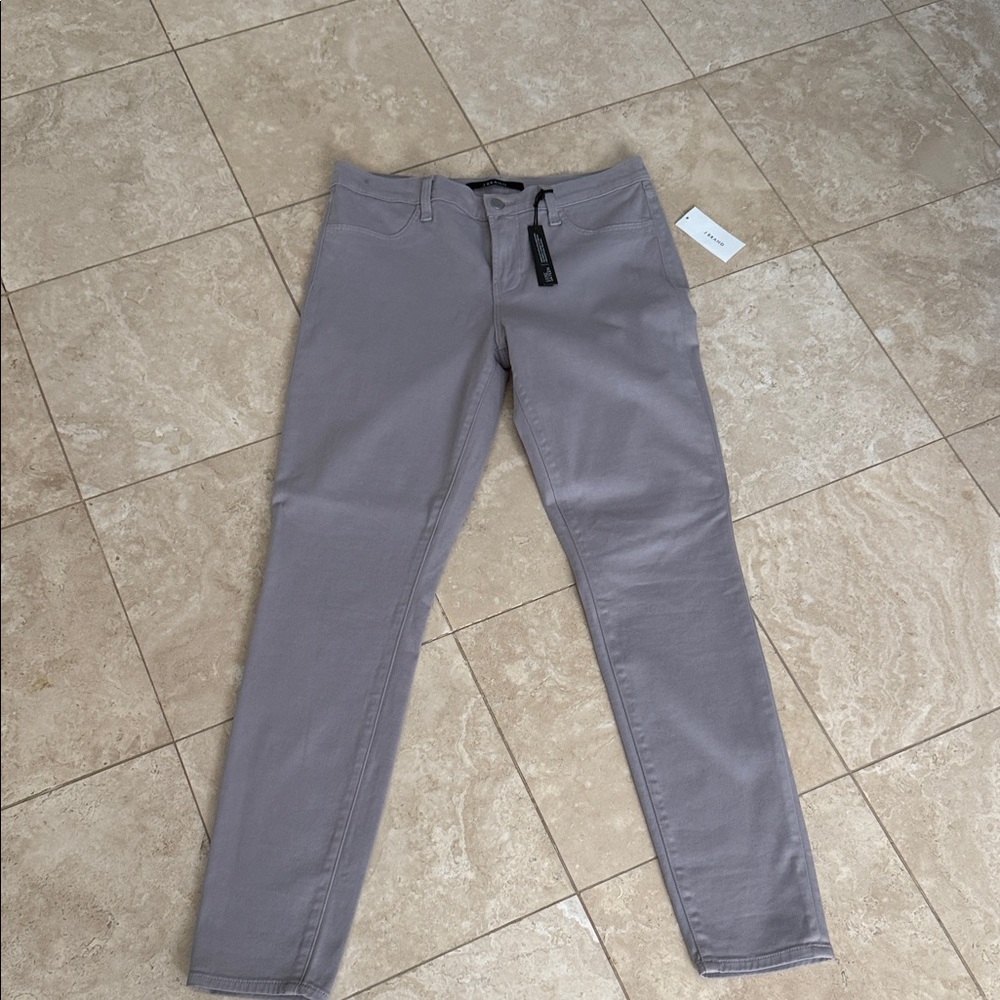 J Brand Light Gray High-Rise Pants